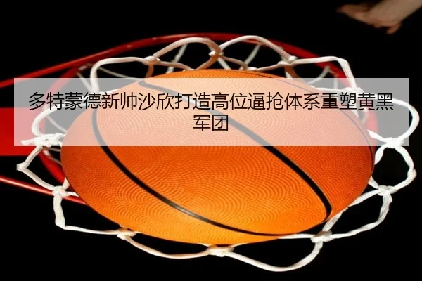 多特蒙德新帅沙欣打造高位逼抢体系重塑黄黑军团